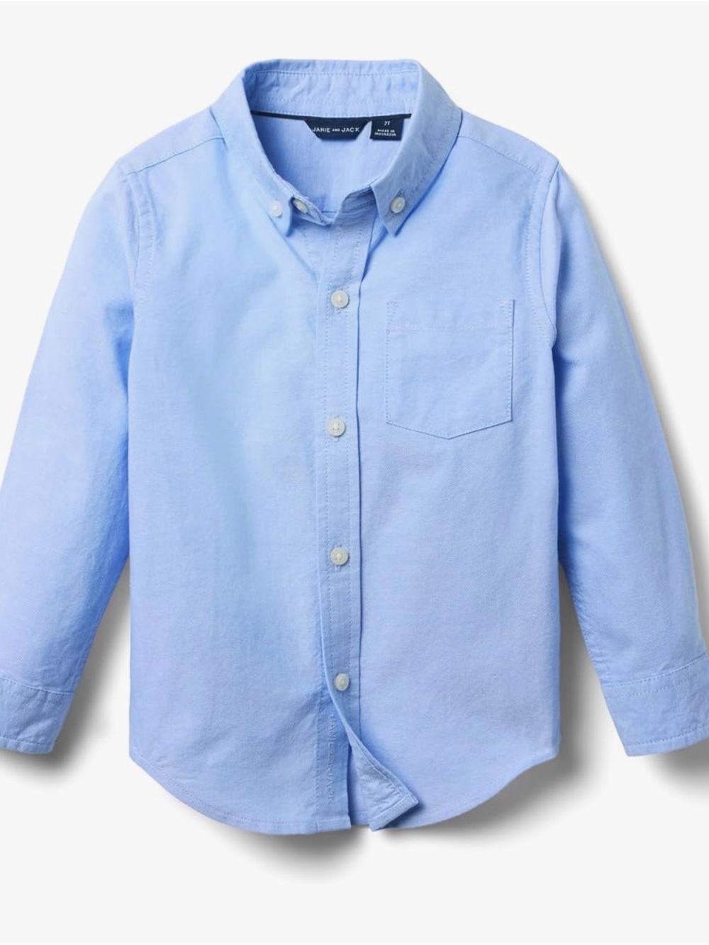Jamie and Jack Boys Light Blue Button-Down Oxford Shirt 2T